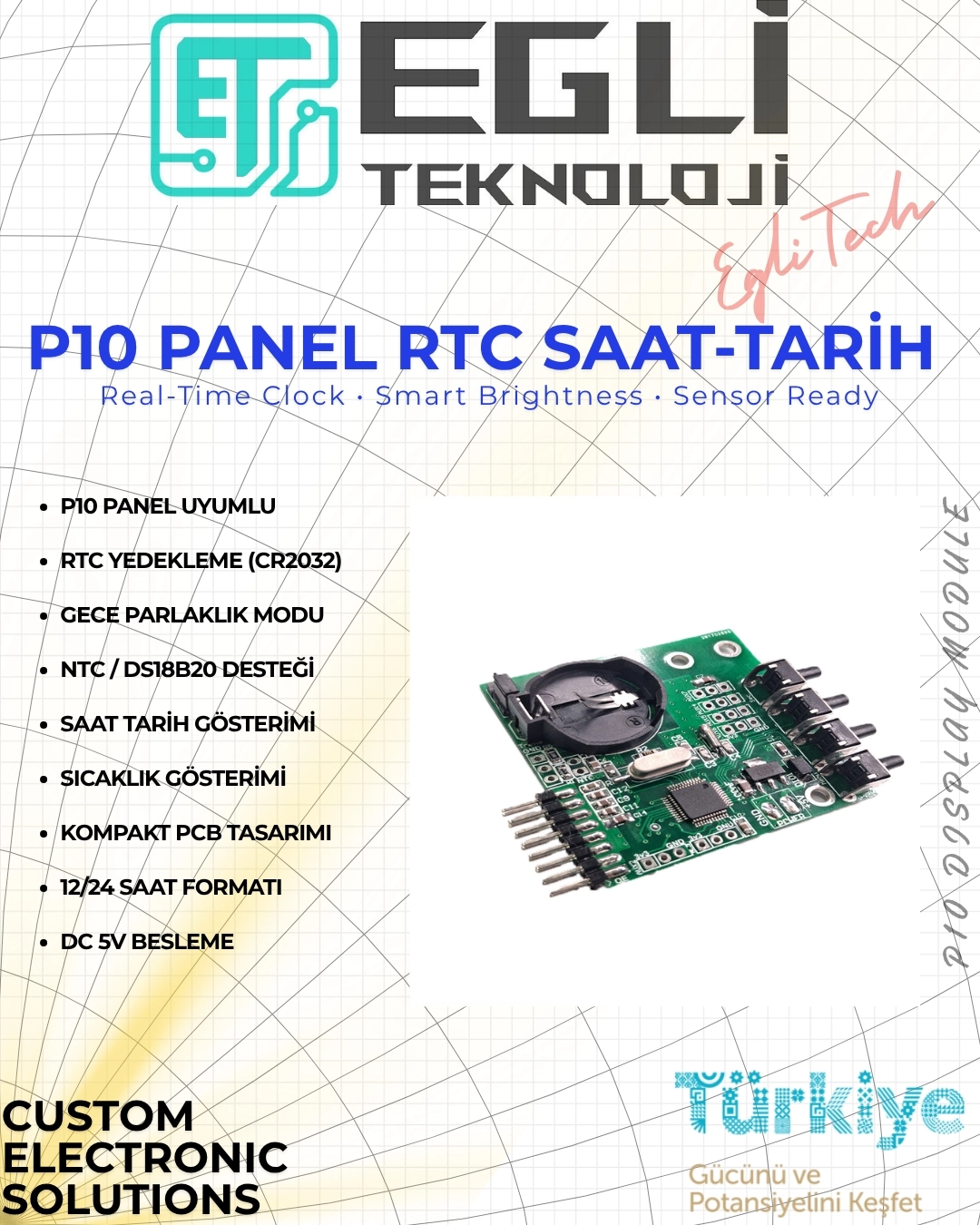 DİJİTAL SAAT P10 PANEL